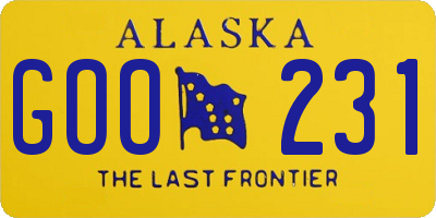 AK license plate GOO231