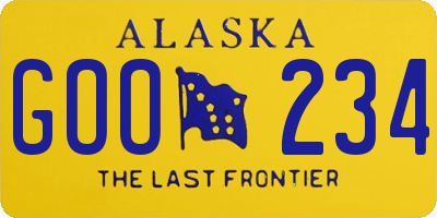 AK license plate GOO234