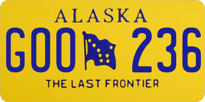 AK license plate GOO236