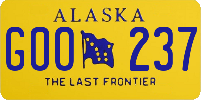 AK license plate GOO237
