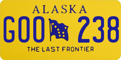 AK license plate GOO238