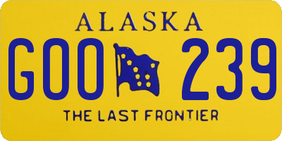AK license plate GOO239