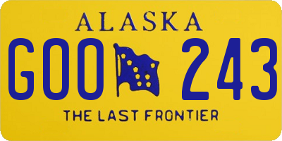 AK license plate GOO243