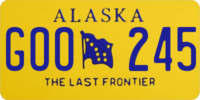 AK license plate GOO245