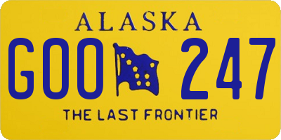 AK license plate GOO247