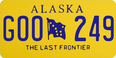 AK license plate GOO249