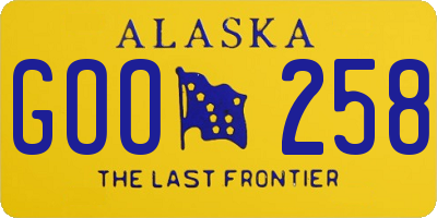 AK license plate GOO258