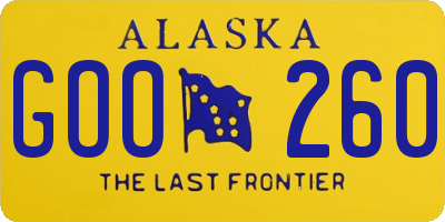 AK license plate GOO260