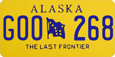 AK license plate GOO268