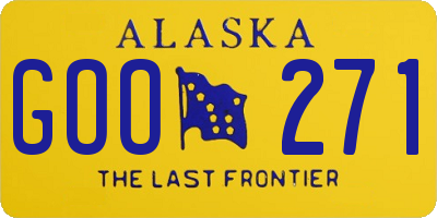 AK license plate GOO271