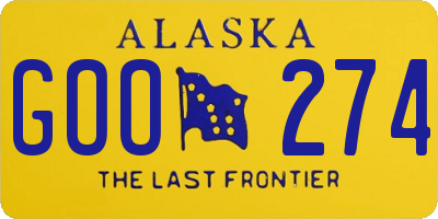 AK license plate GOO274