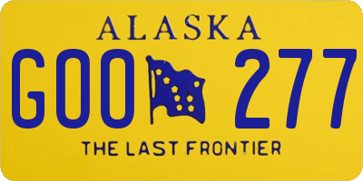 AK license plate GOO277