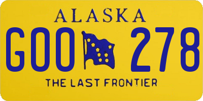 AK license plate GOO278