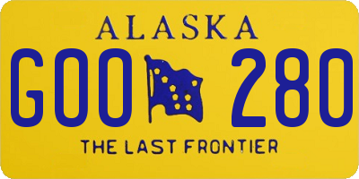 AK license plate GOO280