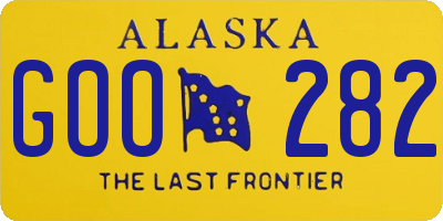 AK license plate GOO282
