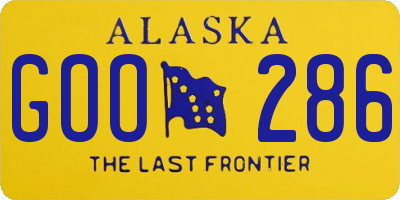 AK license plate GOO286