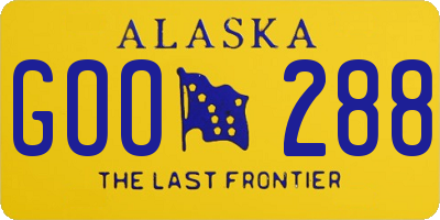 AK license plate GOO288