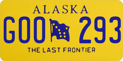 AK license plate GOO293