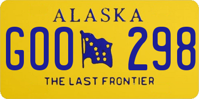 AK license plate GOO298