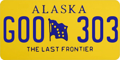 AK license plate GOO303