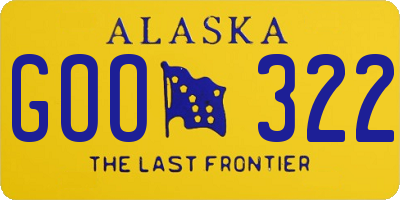AK license plate GOO322
