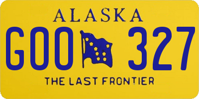 AK license plate GOO327