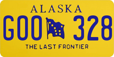 AK license plate GOO328