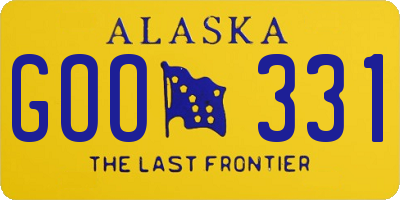 AK license plate GOO331