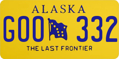 AK license plate GOO332