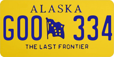 AK license plate GOO334