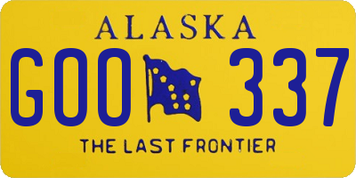 AK license plate GOO337