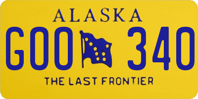 AK license plate GOO340
