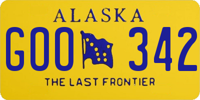 AK license plate GOO342