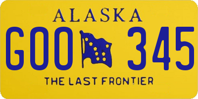 AK license plate GOO345