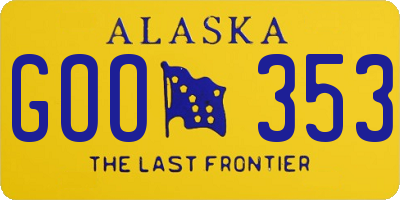 AK license plate GOO353