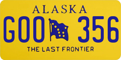 AK license plate GOO356