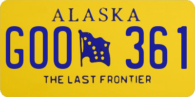 AK license plate GOO361