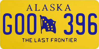AK license plate GOO396