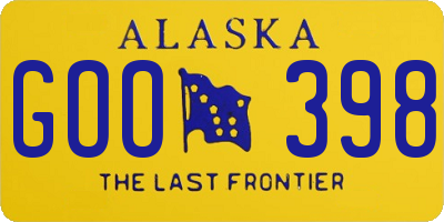 AK license plate GOO398
