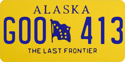AK license plate GOO413