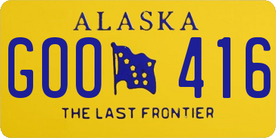 AK license plate GOO416