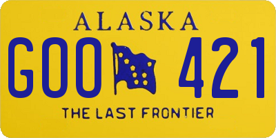 AK license plate GOO421