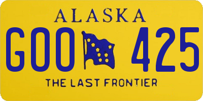 AK license plate GOO425