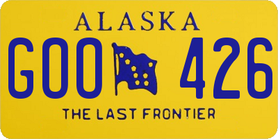 AK license plate GOO426