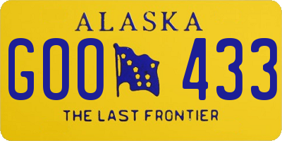 AK license plate GOO433