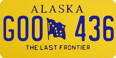 AK license plate GOO436
