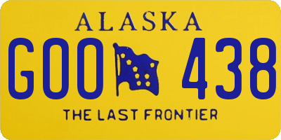 AK license plate GOO438