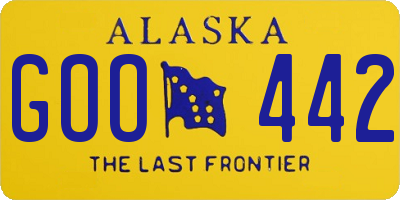 AK license plate GOO442