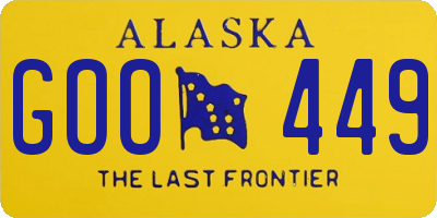 AK license plate GOO449