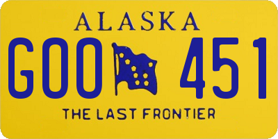 AK license plate GOO451